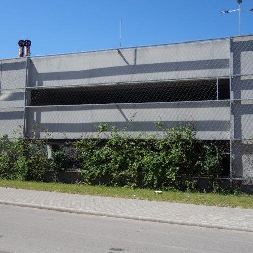 Lankové siete pre zelené fasády - Parkovací dom Eger Maďarsko