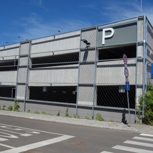 Lankové siete pre zelené fasády - Parkovací dom Eger Maďarsko