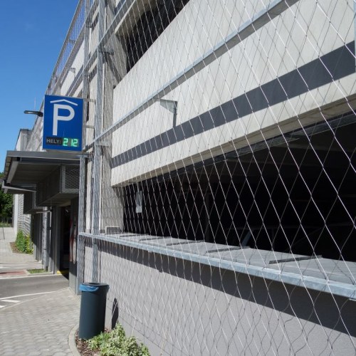 Lankové siete pre zelené fasády - Parkovací dom Eger Maďarsko