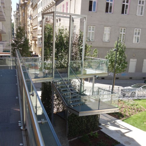 Lankové siete pre zelené fasády - Park Váci Maďarsko